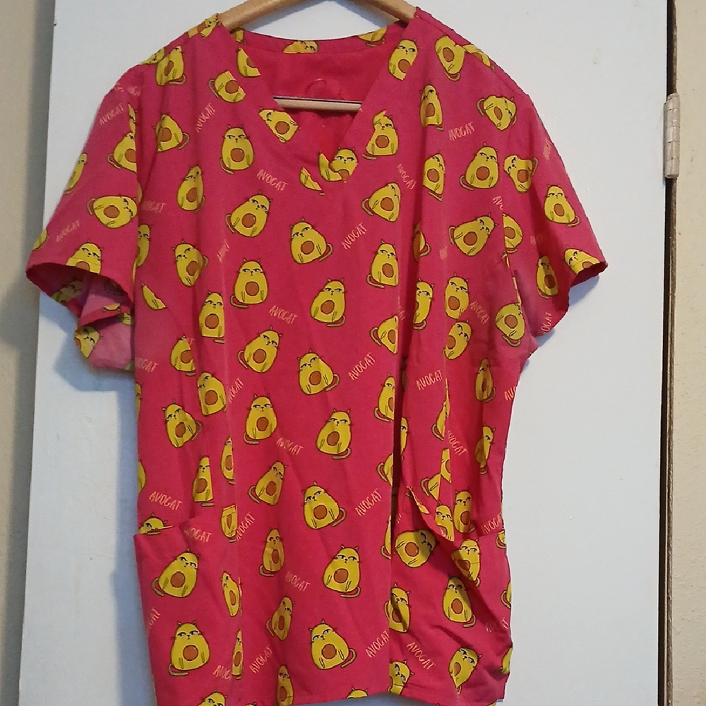 Prints By Maevn Avocat Womans V Neck Medical Scrub 3x